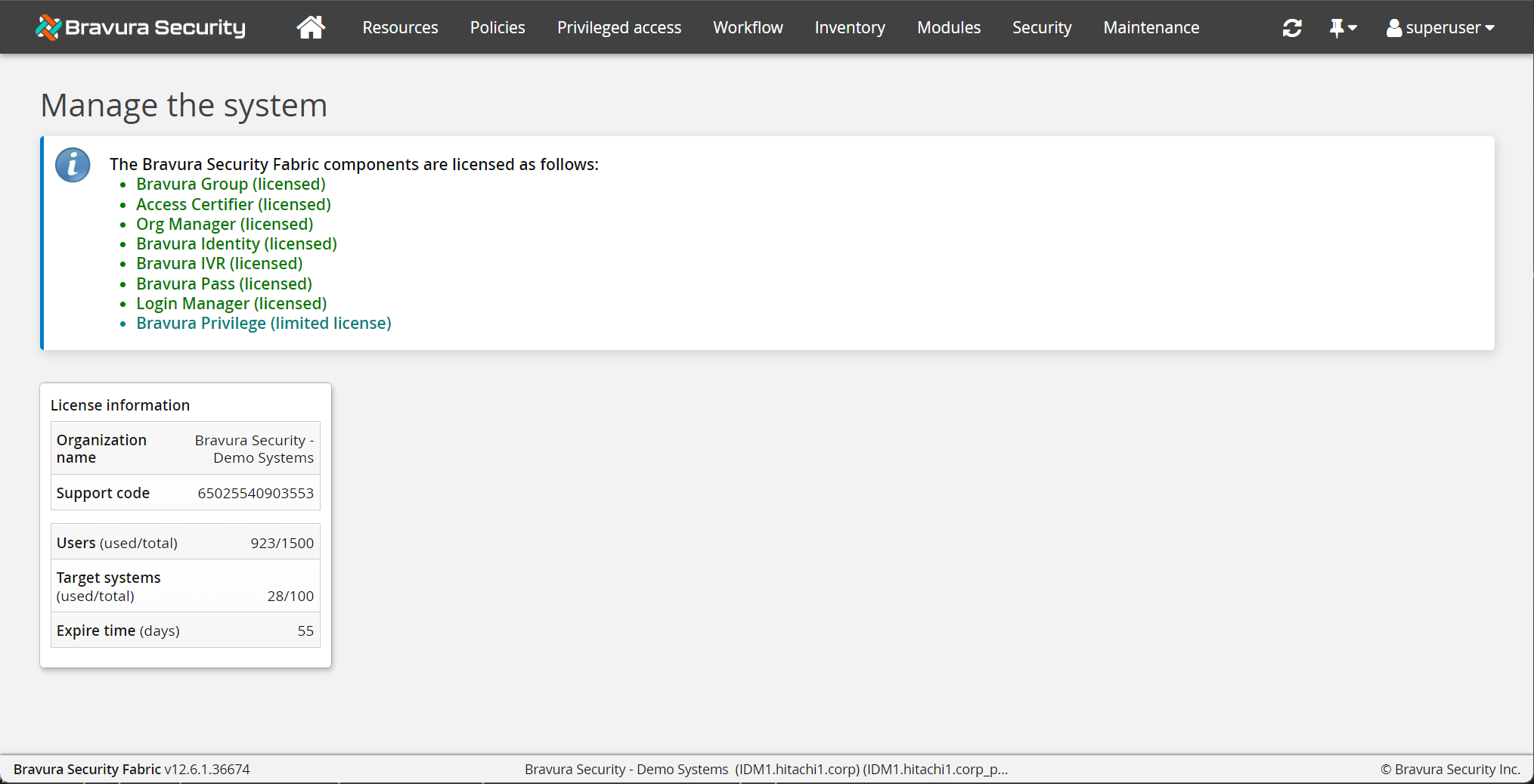 Manage the system 12.5+