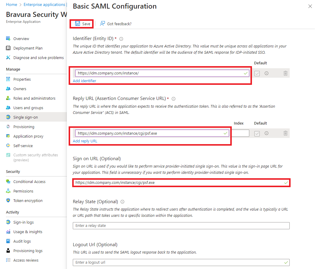 azure-saml-action-pane