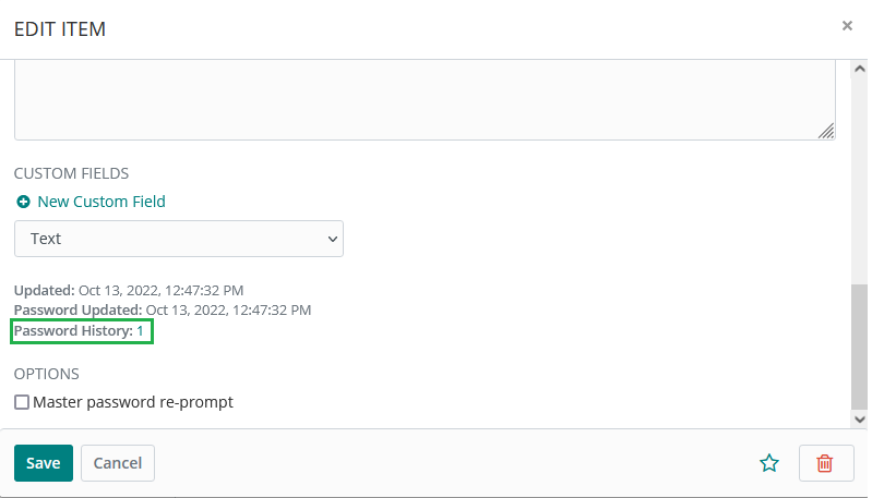 safe password history